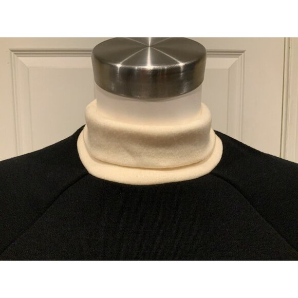 Haider Ackermann Black 100% Wool Sweater W/ Cream Turtleneck, Size Medium - Picture 3 of 10